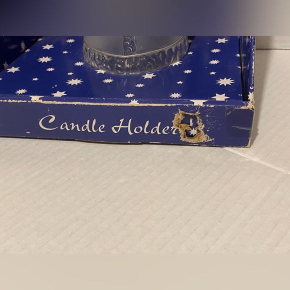 Santa Claus Clear Frosted Double Candle Holder Alco - Picture 7 of 8